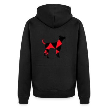 Big Dog Silhouette Cool Pattern - Unisex Premium Organic Zip Hoodie - black - Back - Nico (187cm)