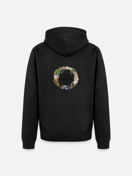 Bride-to-be crown boho flowers - Unisex Premium Organic Zip Hoodie - black