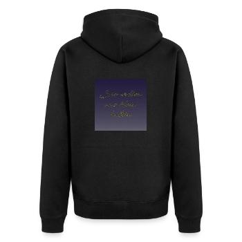 They want to keep us small - Unisex Premium Organic Zip Hoodie - black - Back - Nico (187cm)