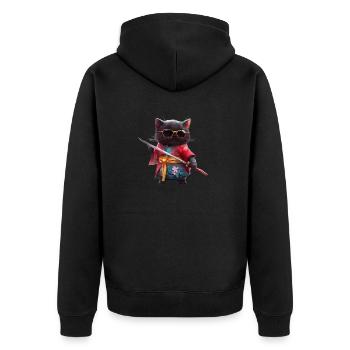 Feed Me Human, Cat lover shirt, Bags, Shirt, Tank - Unisex Premium Organic Zip Hoodie - black - Back - Nico (187cm)