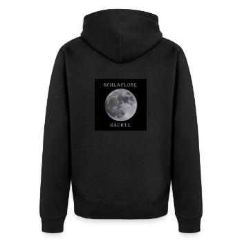 Sleepless nights - Unisex Premium Organic Zip Hoodie - black - Back - Nico (187cm)