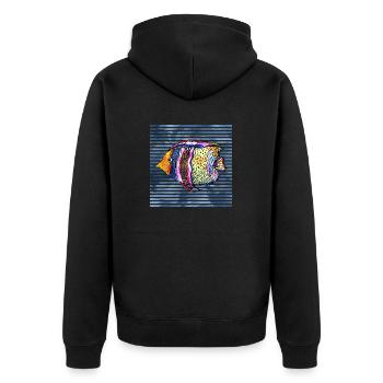 Poisson - Veste à capuche bio Premium Unisexe - noir - Dos - Nico (187cm)