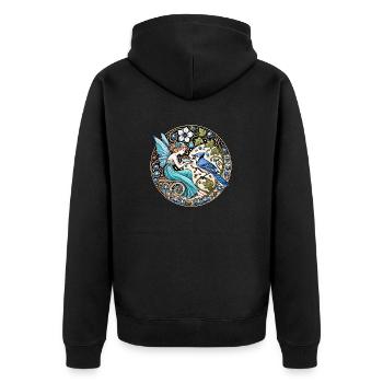 Fée Geai Bleu - Veste à capuche bio Premium Unisexe - noir - Dos - Nico (187cm)
