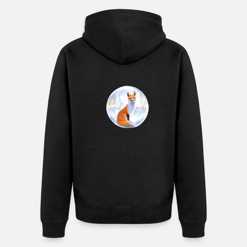 Winterfuchs. - Unisex Premium Bio Zip Hoodie - Schwarz