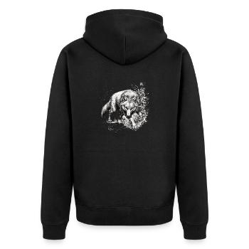 Wolf lurking - Unisex Premium Organic Zip Hoodie - black - Back - Nico (187cm)