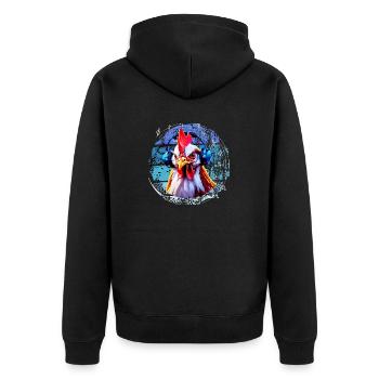 Legg mich am Bass - Unisex Premium Bio Zip Hoodie - Schwarz - Hinten - Nico (187cm)