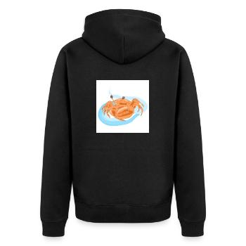 Orange Sea Crab - Unisex Premium Organic Zip Hoodie - black - Back - Nico (187cm)