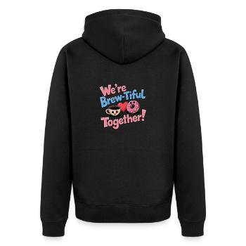 We're Brew-tiful together - Veste à capuche bio Premium Unisexe - noir - Dos - Nico (187cm)