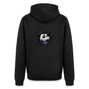 football déchiré football en moi - Veste à capuche bio Premium Unisexe - noir - Dos - Nico (187cm)
