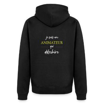 Ich bin ein Animator, der weint - Unisex Premium Bio Zip Hoodie - Schwarz - Hinten - Nico (187cm)