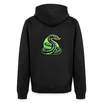 Snake - Unisex Premium Organic Zip Hoodie - black - Back - Nico (187cm)