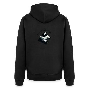 Schlittenhund - Unisex Premium Bio Zip Hoodie - Schwarz - Hinten - Nico (187cm)