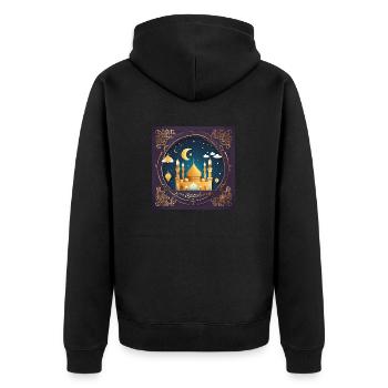 Cadeau du Ramadan Aïd Moubarak Islam Allah Musulman - Veste à capuche bio Premium Unisexe - noir - Dos - Nico (187cm)