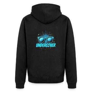 Funny Sunglasses & Undercover Speech Costume - Unisex Premium Organic Zip Hoodie - black - Back - Nico (187cm)