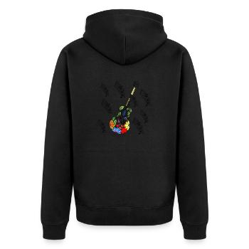 Gitarre - Unisex Premium Bio Zip Hoodie - Schwarz - Hinten - Nico (187cm)