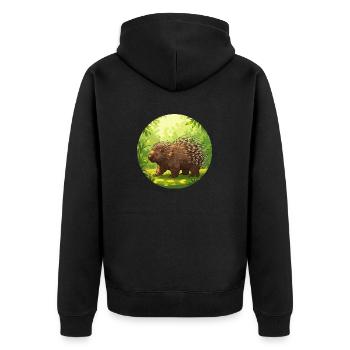 Porcupine in the sun - Unisex Premium Organic Zip Hoodie - black - Back - Nico (187cm)