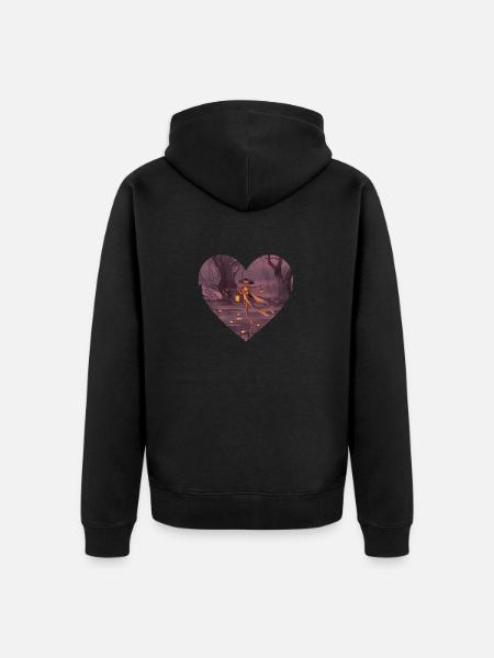 Heart-shaped Scarecrow - Unisex Premium Organic Zip Hoodie - black