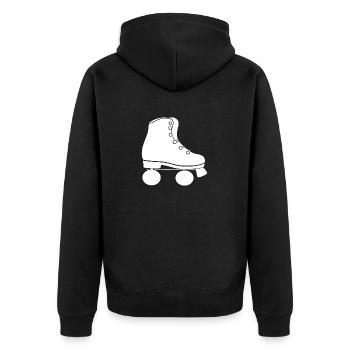 Walze - Unisex Premium Bio Zip Hoodie - Schwarz - Hinten - Nico (187cm)