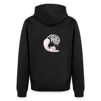 Lazy y Proud Cats - Unisex Premium Organic Zip Hoodie - black - Back - Nico (187cm)