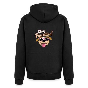 Restez Pawsitive ! - Veste à capuche bio Premium Unisexe - noir - Dos - Nico (187cm)