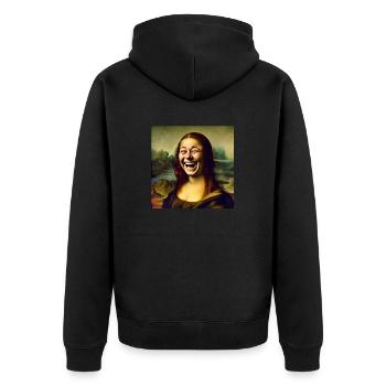 Mona Lisa rire - Veste à capuche bio Premium Unisexe - noir - Dos - Nico (187cm)