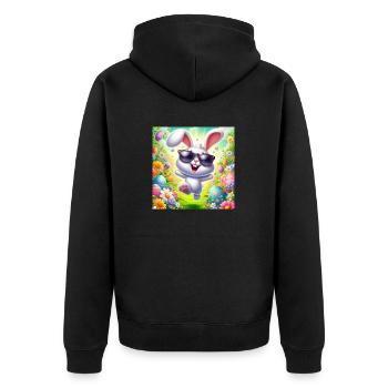 Joyeux lapin de Pâques - Veste à capuche bio Premium Unisexe - noir - Dos - Nico (187cm)