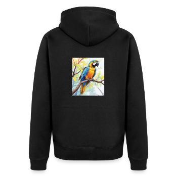 Perroquet dans la nature - Veste à capuche bio Premium Unisexe - noir - Dos - Nico (187cm)