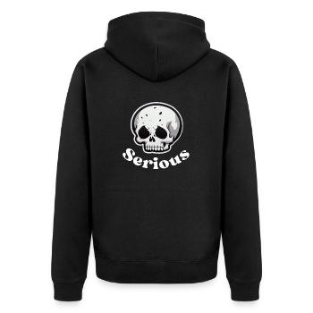 Serious Said by The Skull - Unisex Premium Organic Zip Hoodie - black - Back - Nico (187cm)