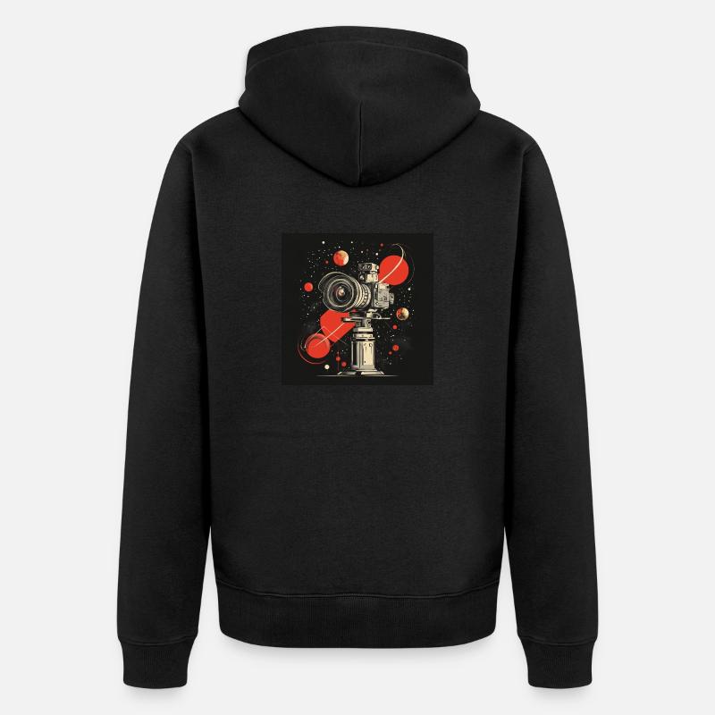 Camera 60s - Unisex Premium Bio Zip Hoodie - Schwarz