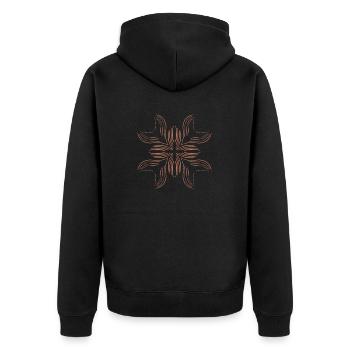 Fire Fin - Unisex Premium Organic Zip Hoodie - black - Back - Nico (187cm)