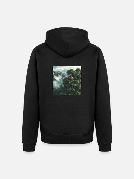Treehouse - Unisex Premium Bio Zip Hoodie - Schwarz