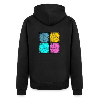 Popart urban style - Unisex Premium Bio Zip Hoodie - Schwarz - Hinten - Nico (187cm)