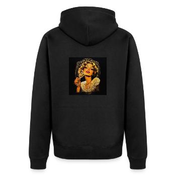 Vintage girl - Unisex Premium Bio Zip Hoodie - Schwarz - Hinten - Nico (187cm)