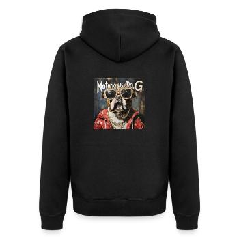 My friend Sean - Unisex Premium Bio Zip Hoodie - Schwarz - Hinten - Nico (187cm)