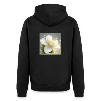Delicate Flower - Unisex Premium Organic Zip Hoodie - black - Back - Nico (187cm)