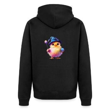 Magic Chick - Unisex Premium Organic Zip Hoodie - black - Back - Nico (187cm)