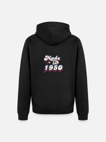 Made in 1950 Retro - Unisex Premium Organic Zip Hoodie - black