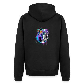 Splash Art Boxer Propriétaire D'un Chien Cadeau - Veste à capuche bio Premium Unisexe - noir - Dos - Nico (187cm)