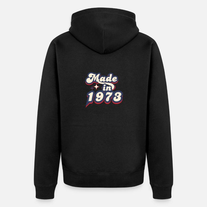 Made in 1973 retro - Veste à capuche bio Premium Unisexe - noir