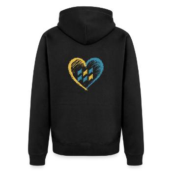 Diagramm des Down-Syndroms der Herzschleife - Unisex Premium Bio Zip Hoodie - Schwarz - Hinten - Nico (187cm)