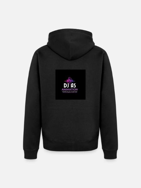 Dj as - Unisex Premium Organic Zip Hoodie - black