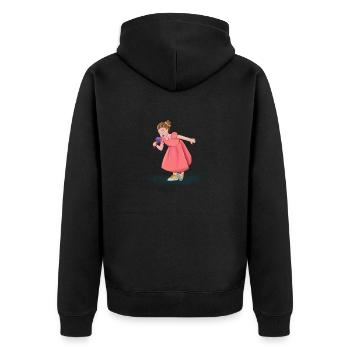 Girl with dress and cream - Unisex Premium Organic Zip Hoodie - black - Back - Nico (187cm)