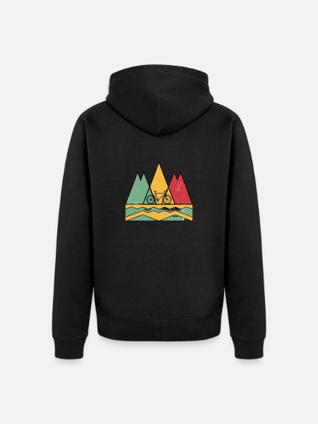 Cycling Touring - Unisex Premium Organic Zip Hoodie - black