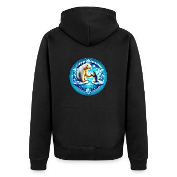 Ours polaire et pingouin - Veste à capuche bio Premium Unisexe - noir - Dos - Nico (187cm)