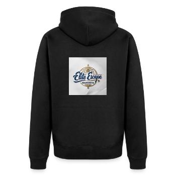Logo luxueux pour les voyages d’évasion d’élite - Veste à capuche bio Premium Unisexe - noir - Dos - Nico (187cm)