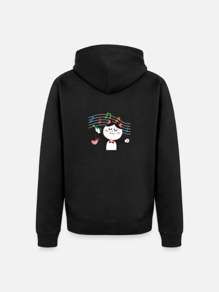Music Key Kitten Musical Cat - Unisex Premium Organic Zip Hoodie - black