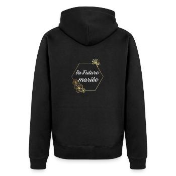 La future Mariée doré floral - Veste à capuche bio Premium Unisexe - noir - Dos - Nico (187cm)