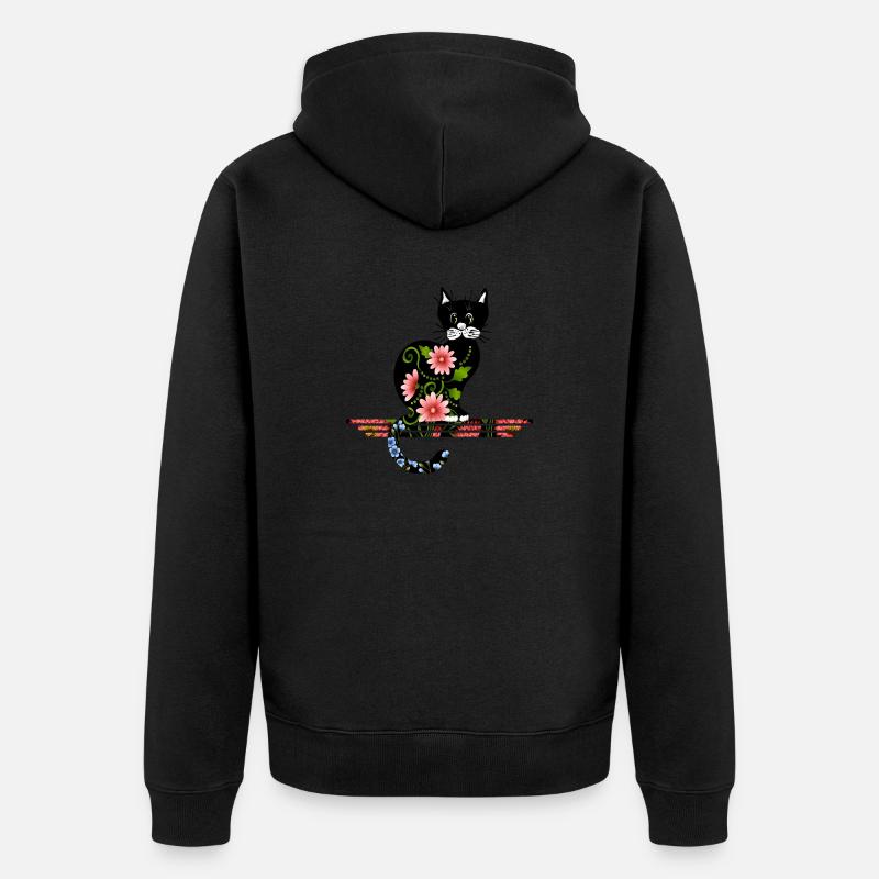 Chat - Veste à capuche bio Premium Unisexe - noir