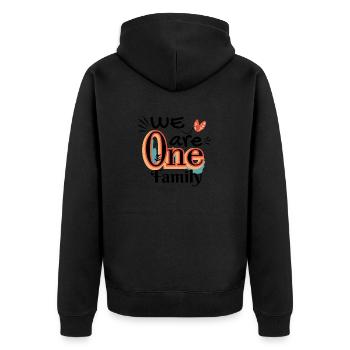 🌈 We Are One Family - T-shirt 🌈 Unité Coloré - Veste à capuche bio Premium Unisexe - noir - Dos - Nico (187cm)
