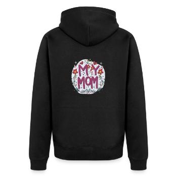 Ma Maman - Amour de l’Art Floral - Veste à capuche bio Premium Unisexe - noir - Dos - Nico (187cm)
